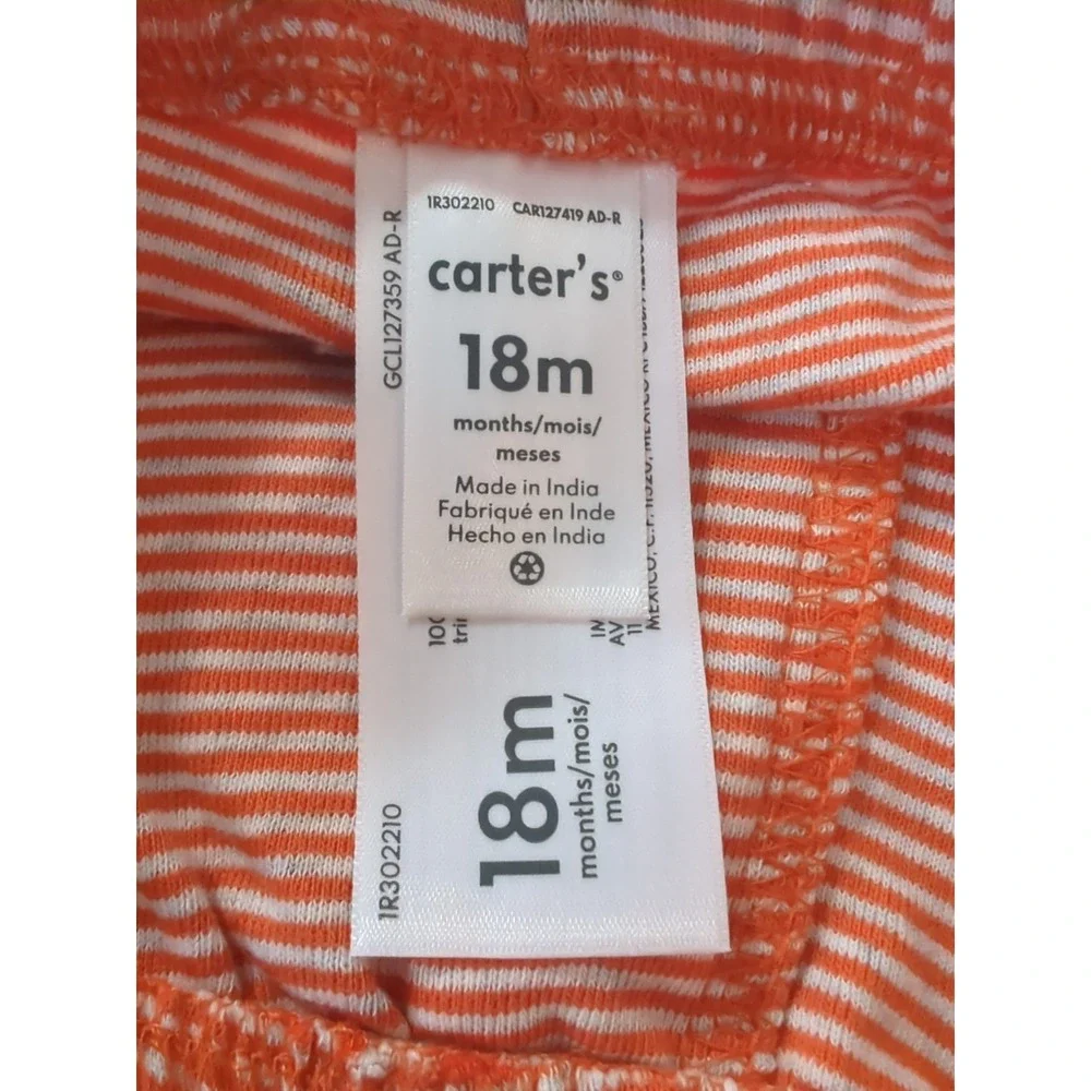 BBC-1 Carter's Baby Toddler Halloween Pumpkin‎ Pajama Pants - 18m